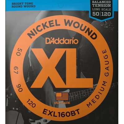 D'Addario EXL160BT Balanced Tension Nickel Wound Electric Bass Strings Medium